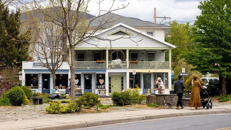 Village Green Scene With The Iconic Peace Sign