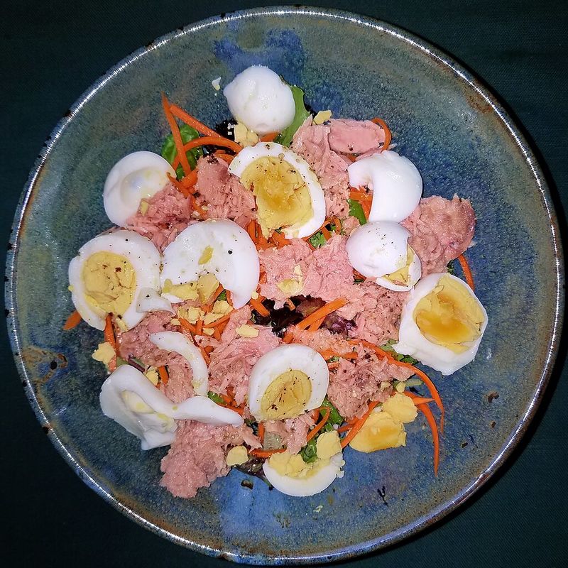 Tuna & Egg Salad on Mixed Greens