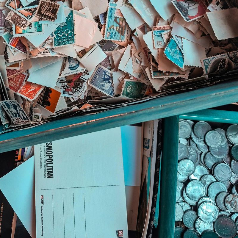 Collecting Stamps Or Coins