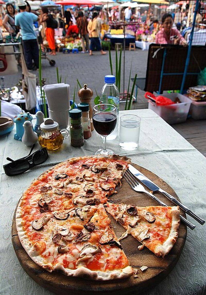 Mushroom and Olive Pizza