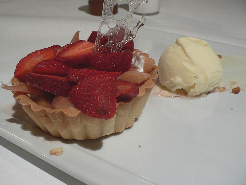 Strawberry Tart With Honey Ice Cream