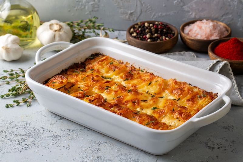 Three-Cheese Potato Skillet Bake