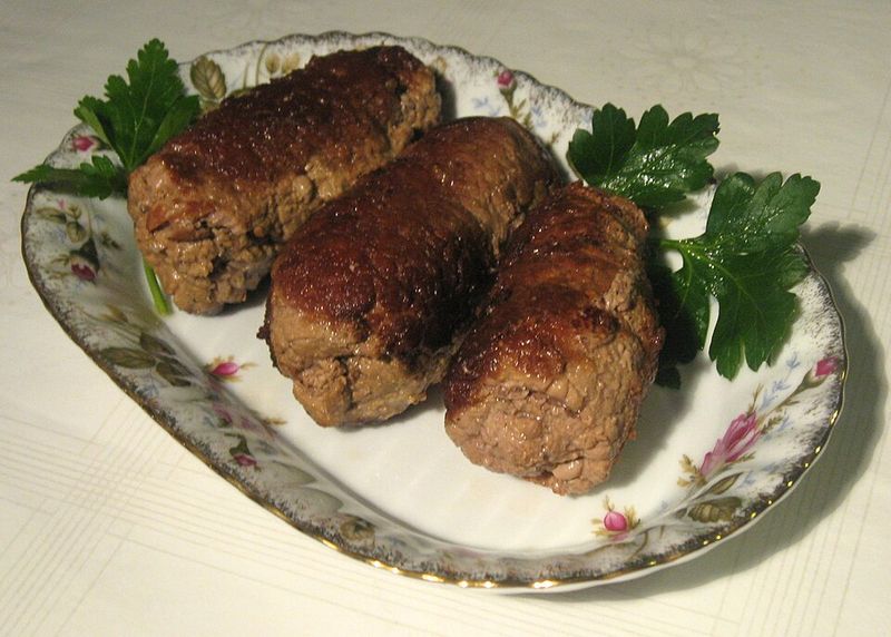 Zrazy (stuffed beef rolls)