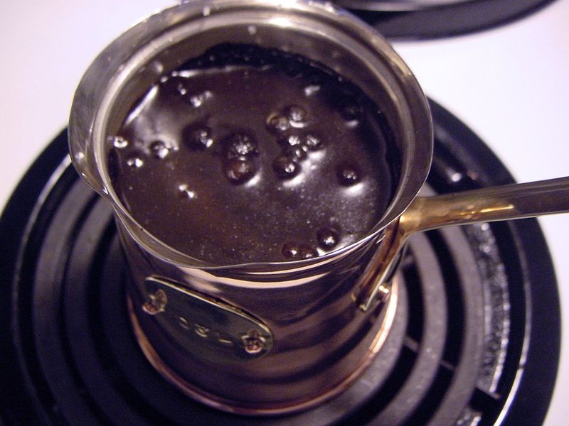 Boiled Coffee In Tin Cups