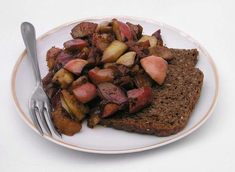 Fried Apples with Day-Old Bread