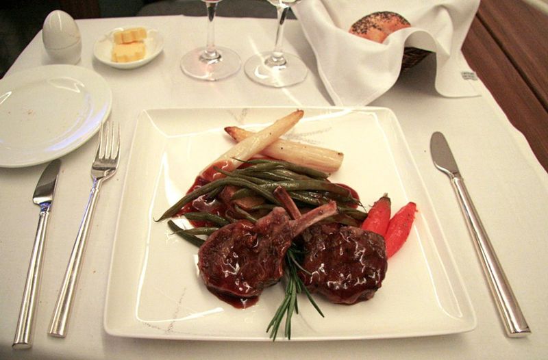 Cathay Pacific First Class Lamb Chops Perfection