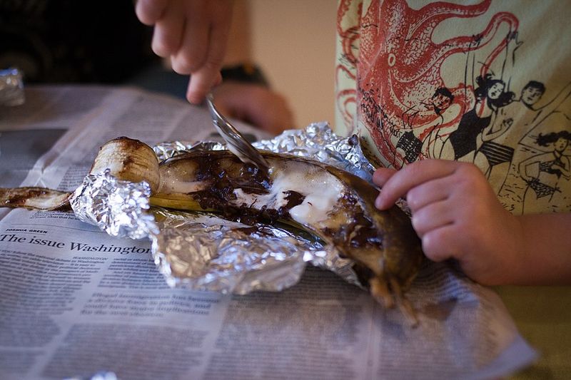 Foil-Wrapped Banana Boats