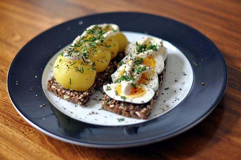 Rye Bread With Sliced Egg