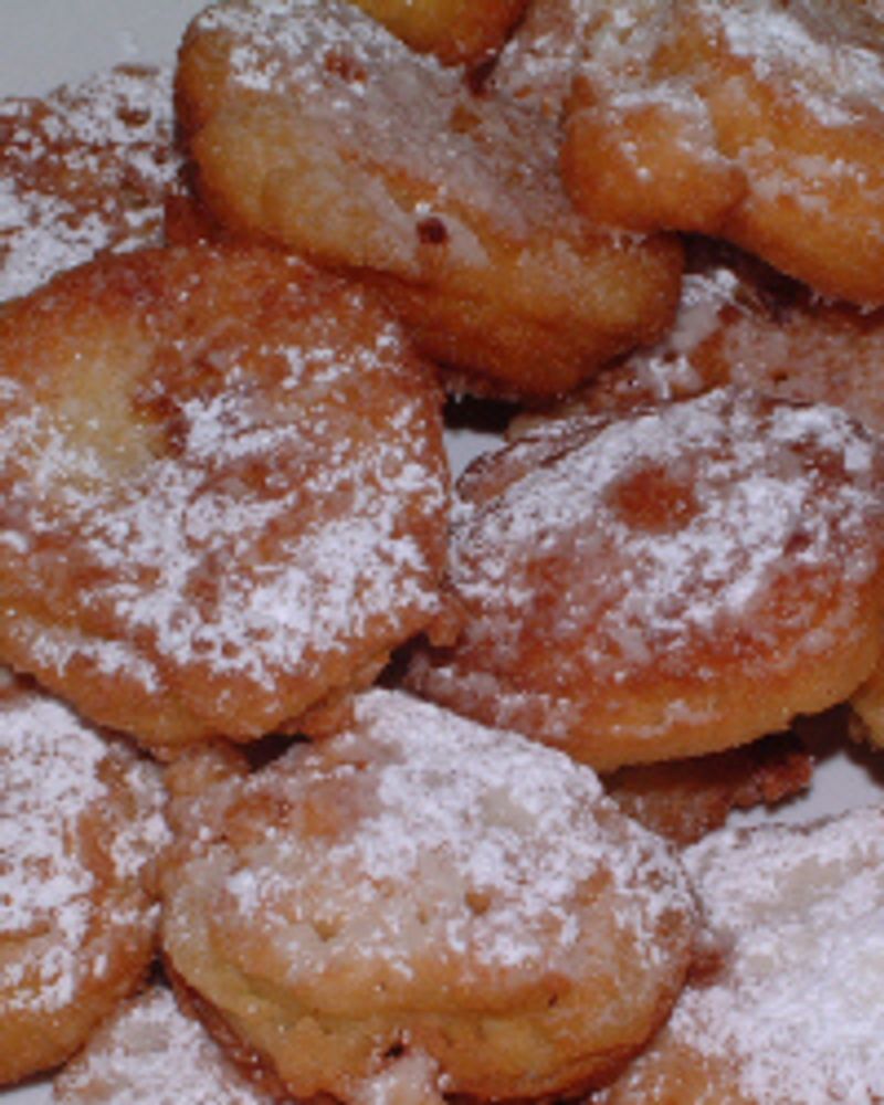Apple Fritters with Powdered Sugar Glaze