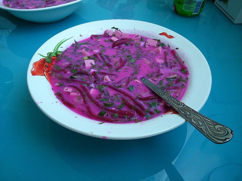 Chłodnik litewski (cold beet soup)
