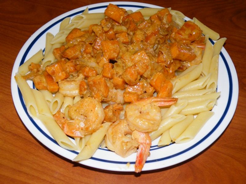 Cooked Sweet Potato Blended for Silky Cheese Sauce