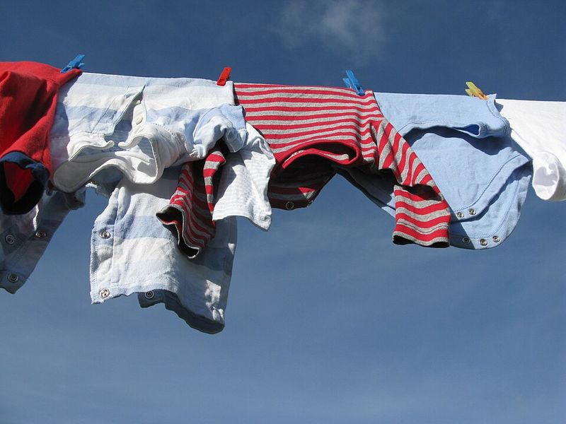 Hanging Laundry On A Clothesline
