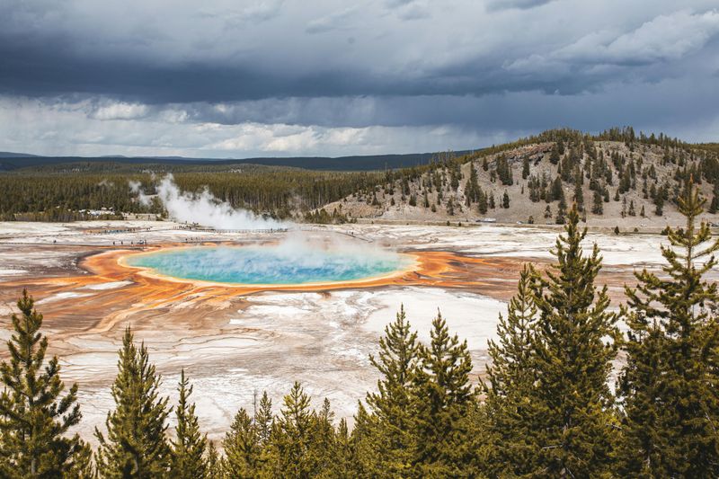 Grand Prismatic Spring's Red Ring, Wyoming