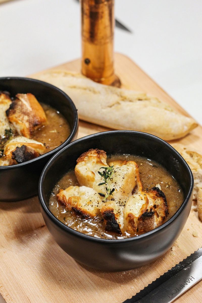 French Onion Soup with Melted Gruyère
