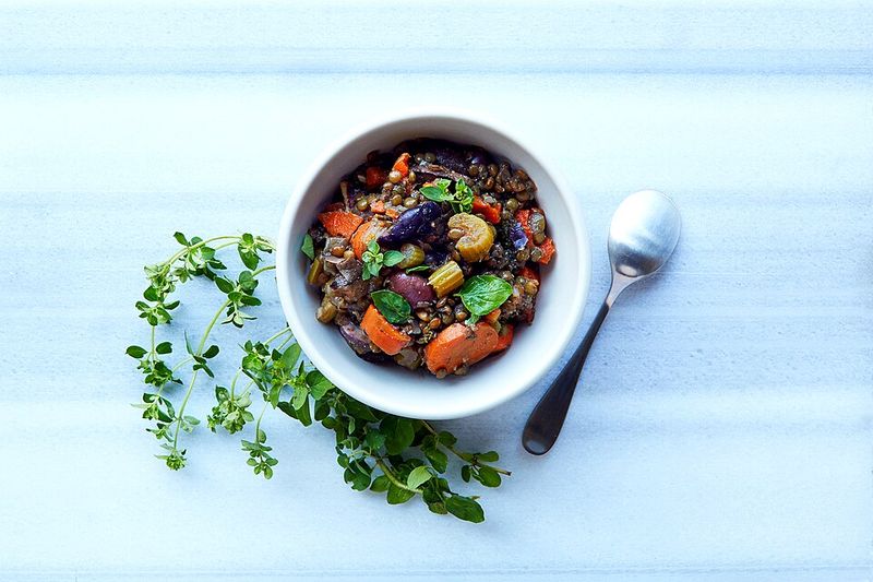 Lentil Veggie Bowl With Fresh Herbs