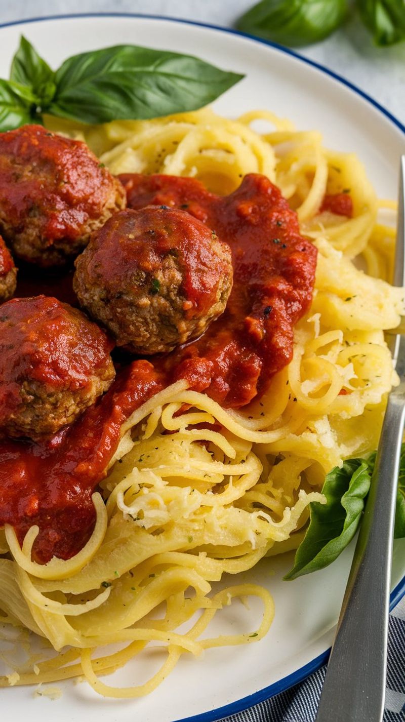 Spaghetti Squash with Turkey Meatballs