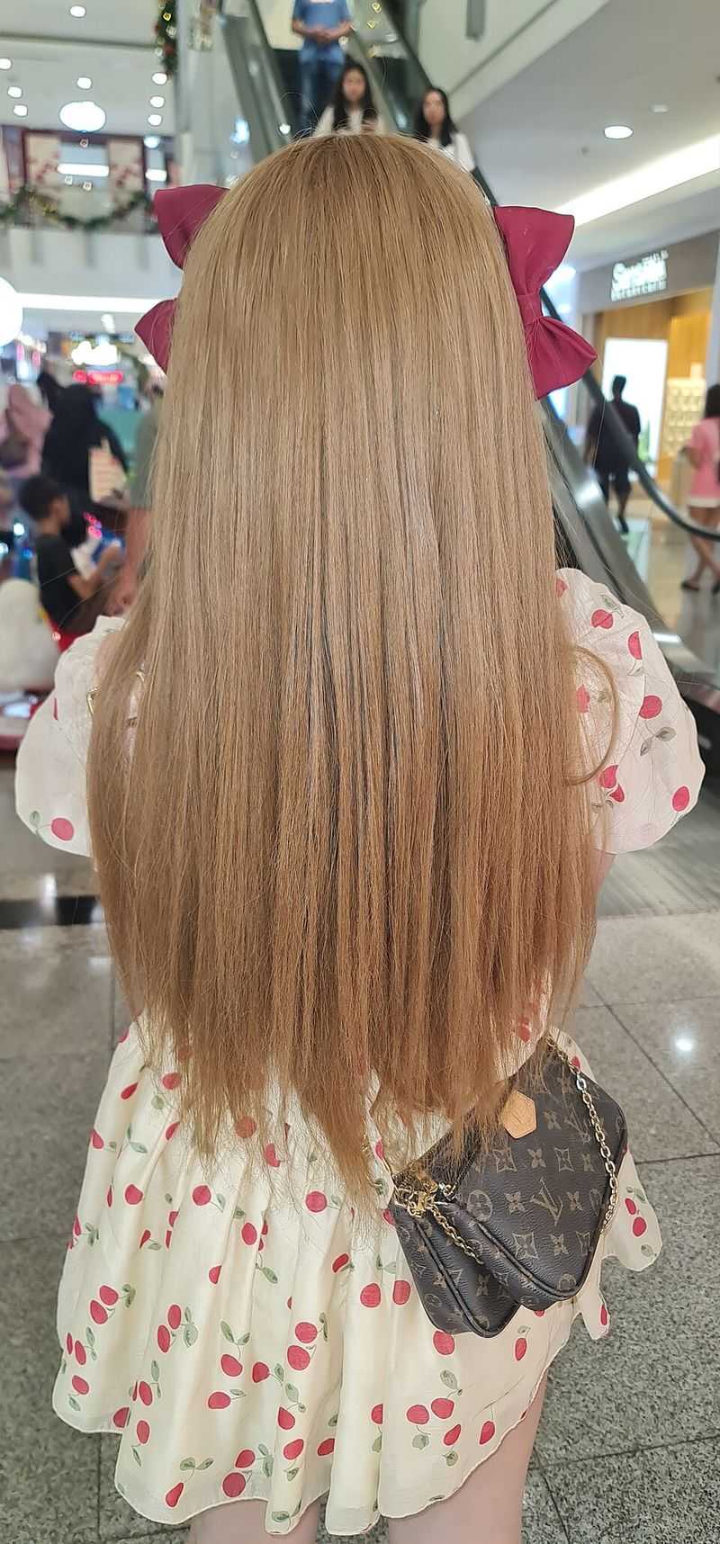 Long Straight Hair with Center Part
