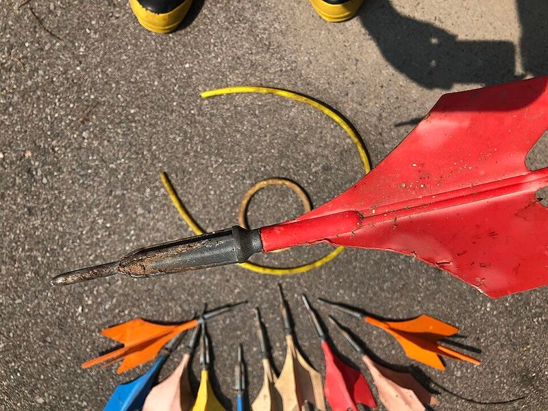Lawn Darts with Sharp Metal Tips