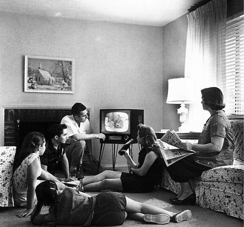 Gathering Around The TV For Evening Family Shows