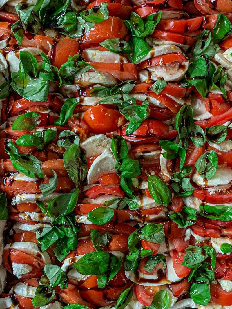 Peach And Basil Caprese Salad