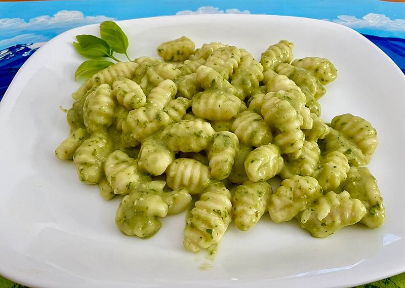 Pesto Gnocchi with Burrata