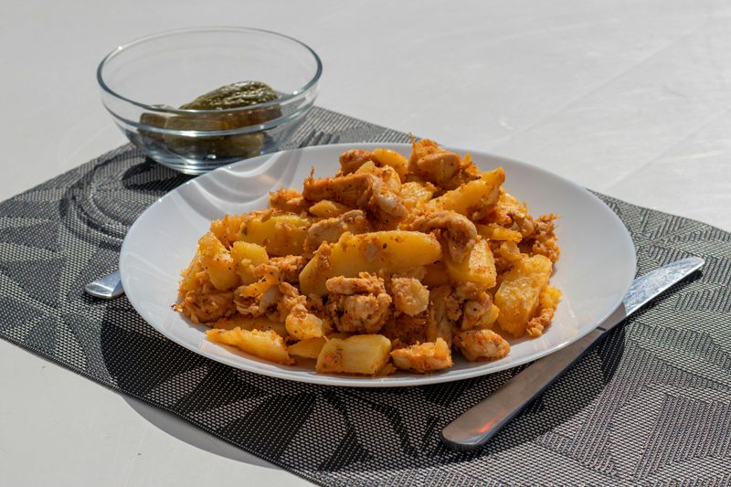 Crispy Chicken Thighs with Potatoes