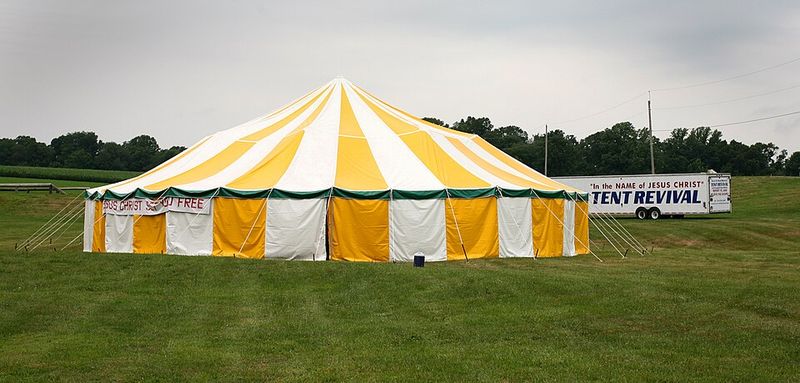 Revival Tents And Folding Chairs