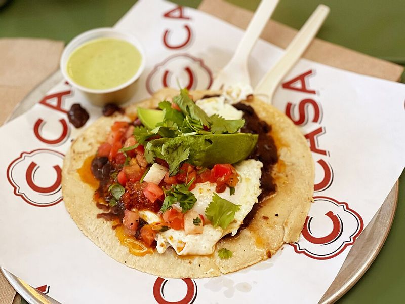 Breakfast Taco With Egg, Beef Chorizo, And Salsa