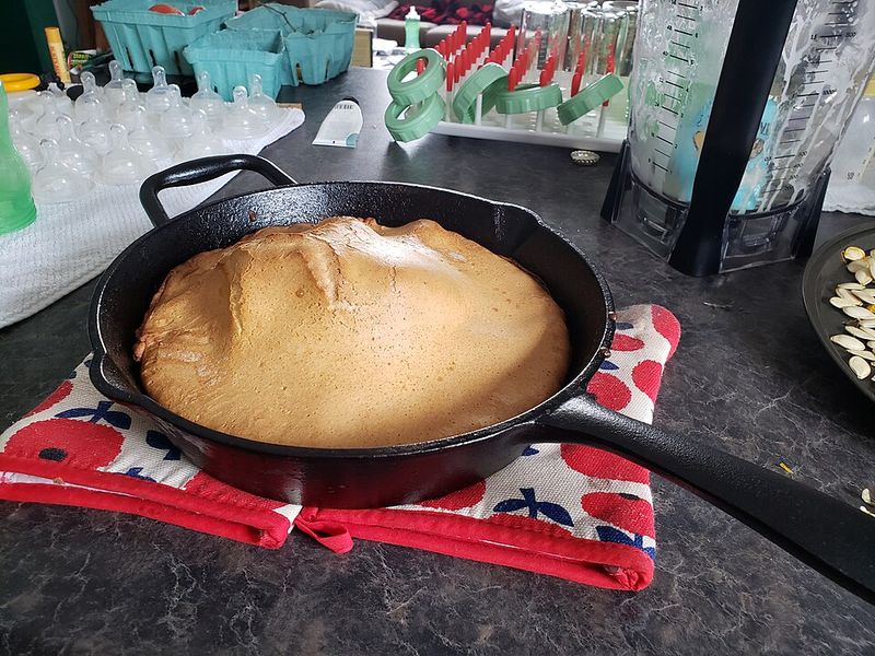 Dutch Baby Pancake In A Cast Iron Skillet