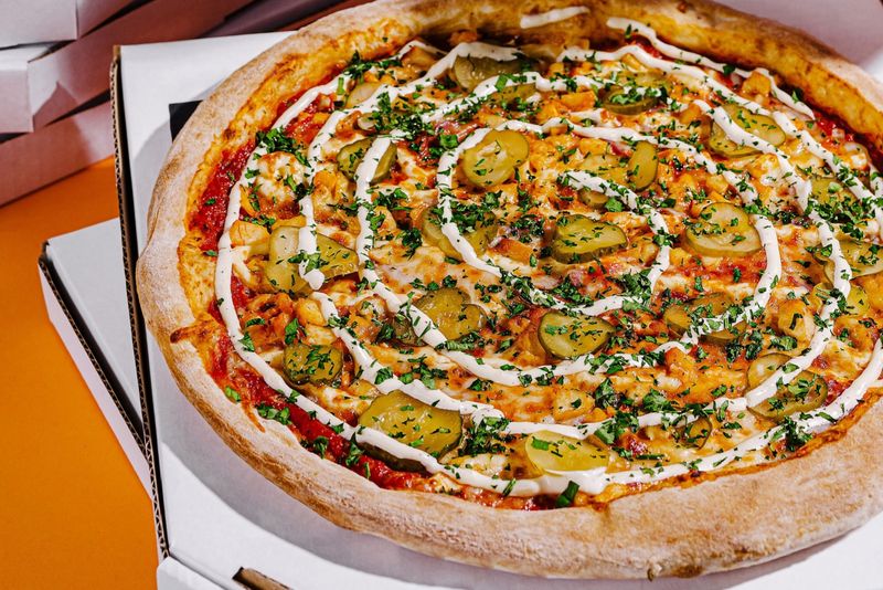 Pickle Pizza with Dill and Mozzarella