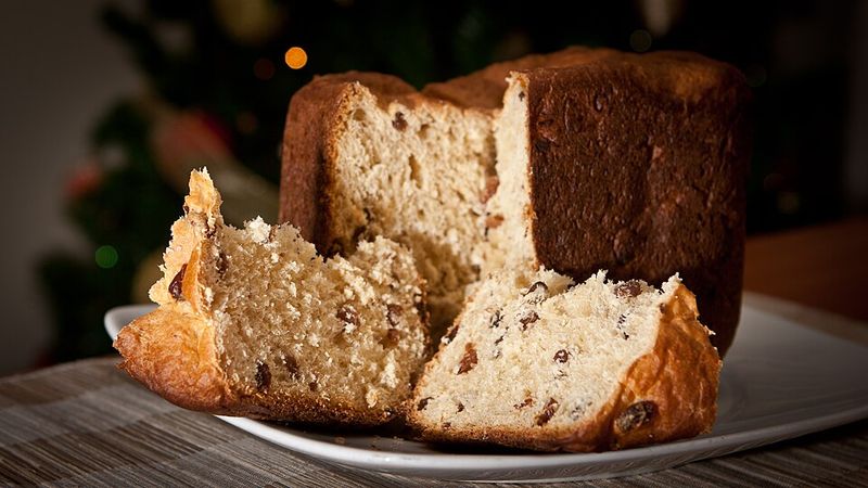 Panettone Served In Slim Festive Slices