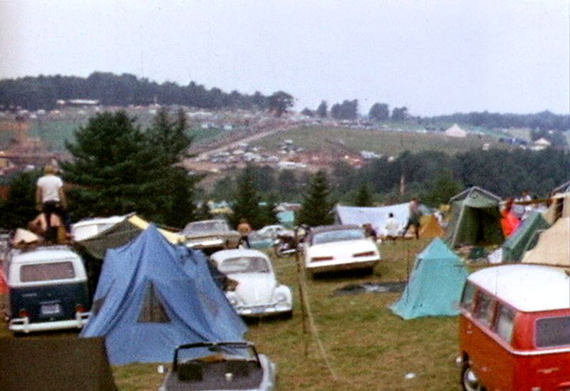 Woodstock Couple And Crowd, 1969, Hippie Festival Style