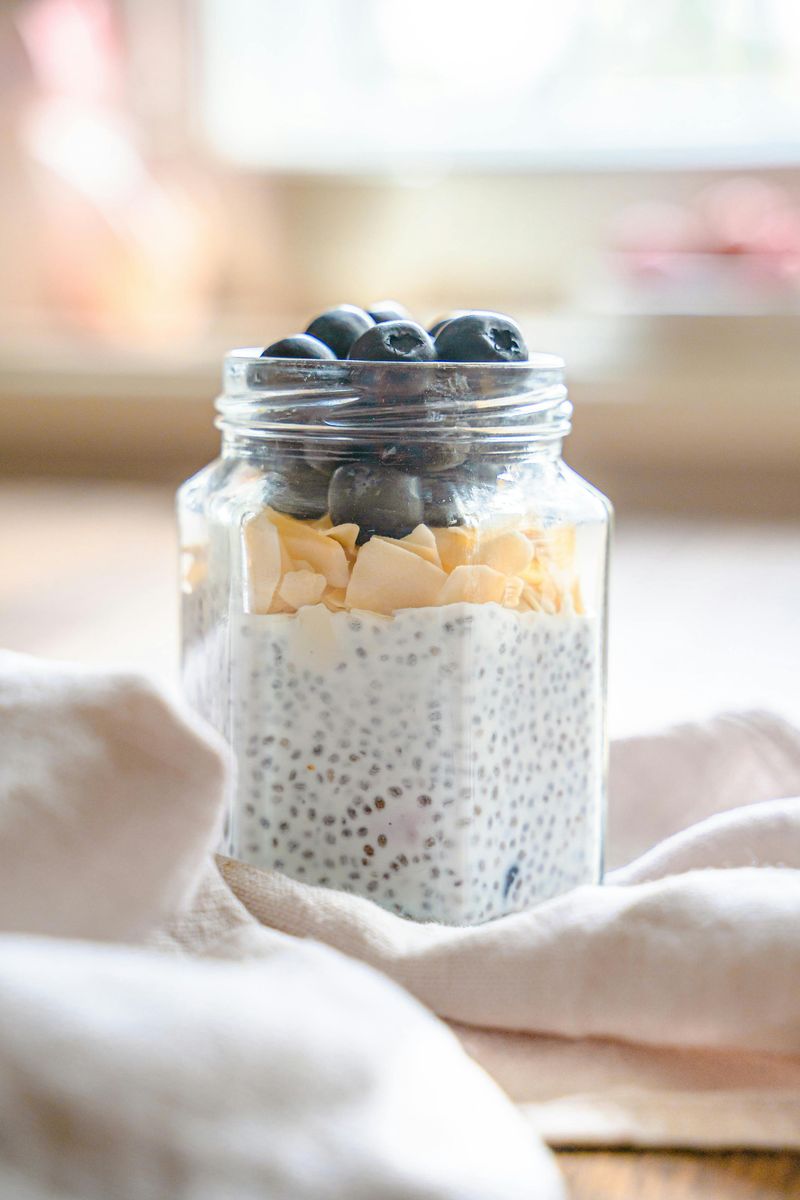 Chia Seed Pudding Made with Unsweetened Milk