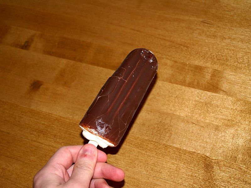 Chocolate-Coated Ice Cream Bar On A Stick