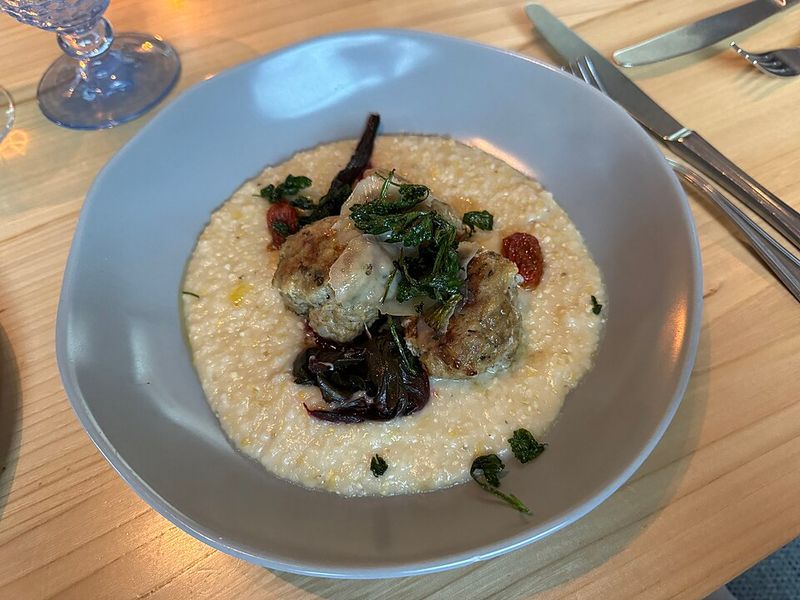 Holiday Turkey Meatballs With Grits And Greens