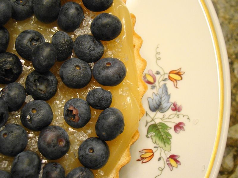 Blueberry Lemon Curd Tart with Meringue Kisses