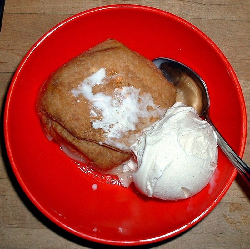 Apple Dumplings with Vanilla Ice Cream