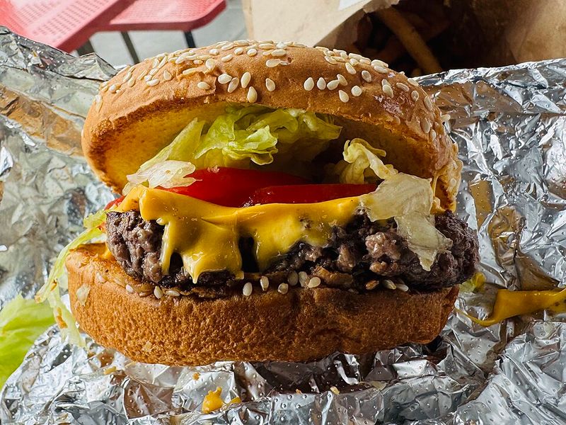 Five Guys Cheeseburger with Custom Toppings
