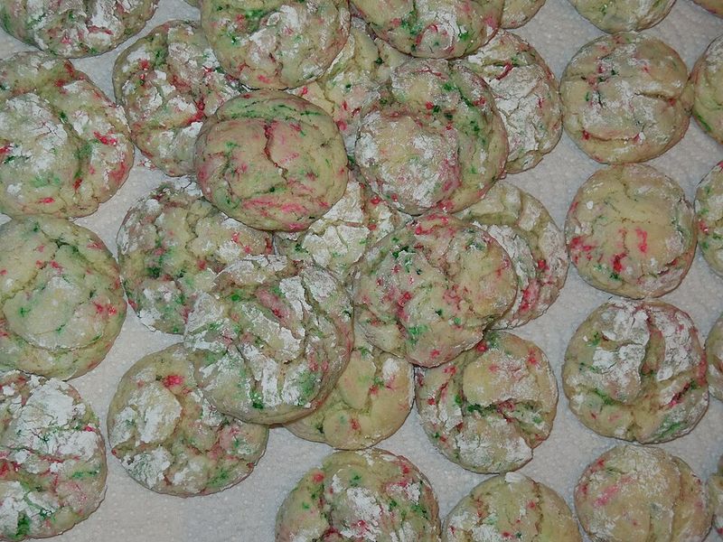 Festive Grinch Crinkle Cookies