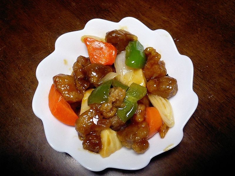 Sweet And Sour Pork Neon Sauce Style
