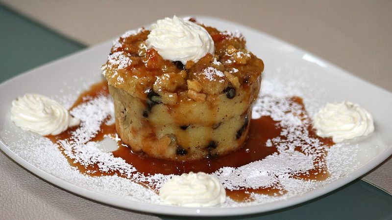 Rum-Soaked Bread Pudding with Raisins