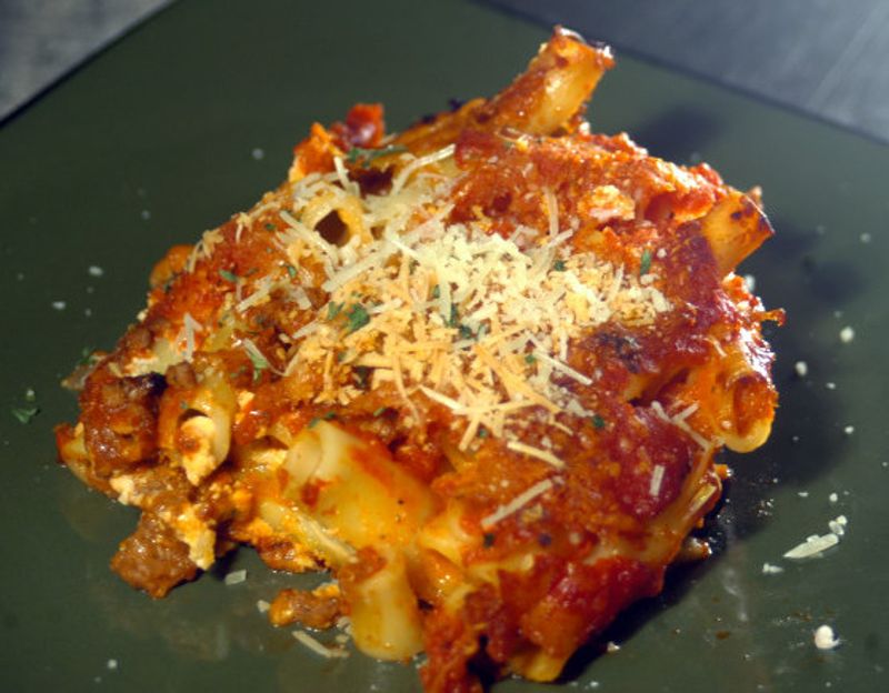 Baked Ziti With Lots Of Melted Mozzarella