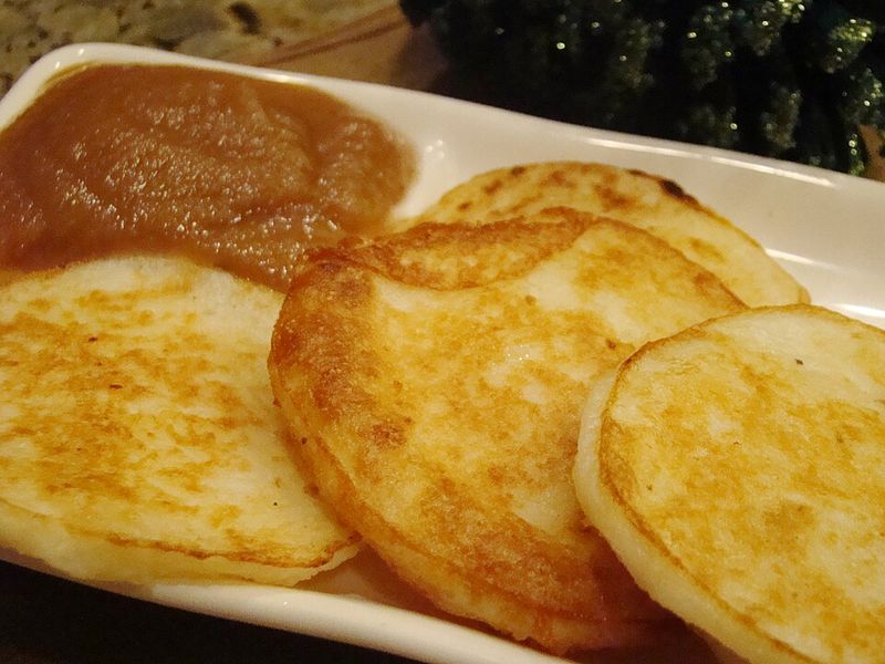 Vegan Potato Pancakes With Raspberry Apple Sauce