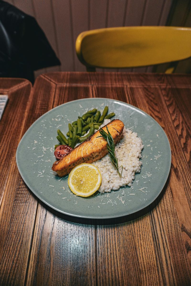 Miso-Butter Salmon with Blistered Green Beans