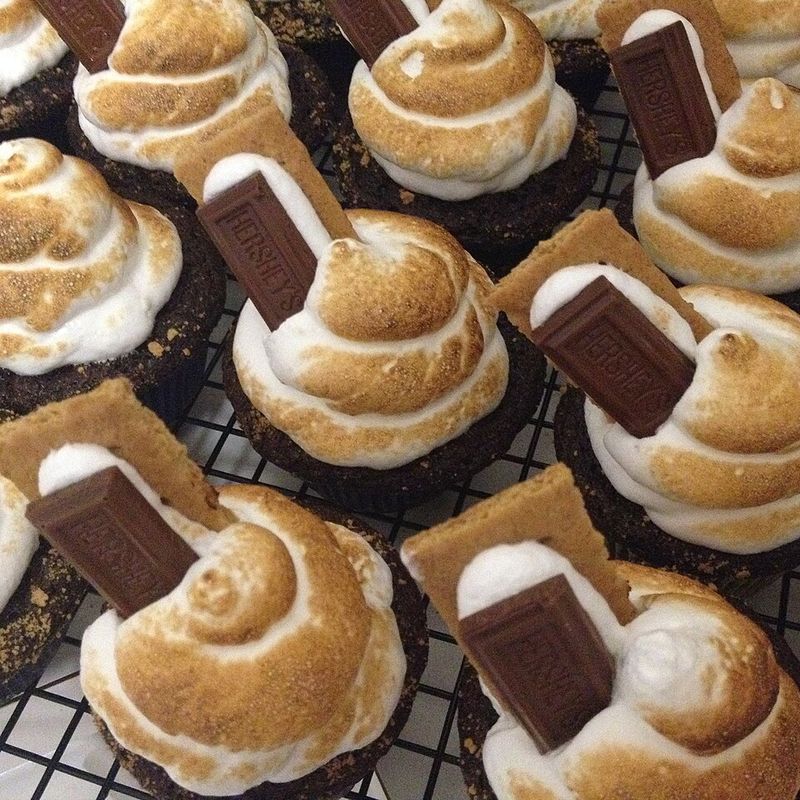 S'more-Style Cupcakes With Wafer Crumble