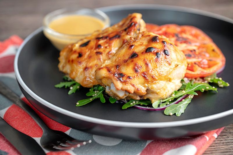 Honey Mustard Baked Chicken Thighs