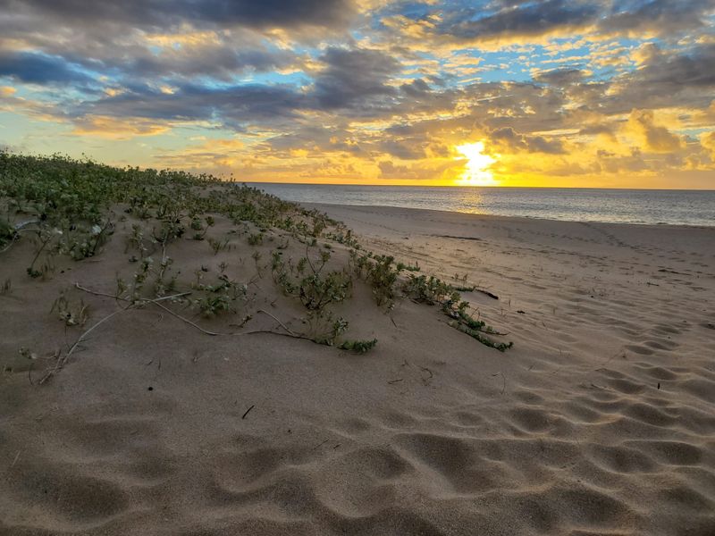 Walk Pāpōhaku Beach Park At Sunset