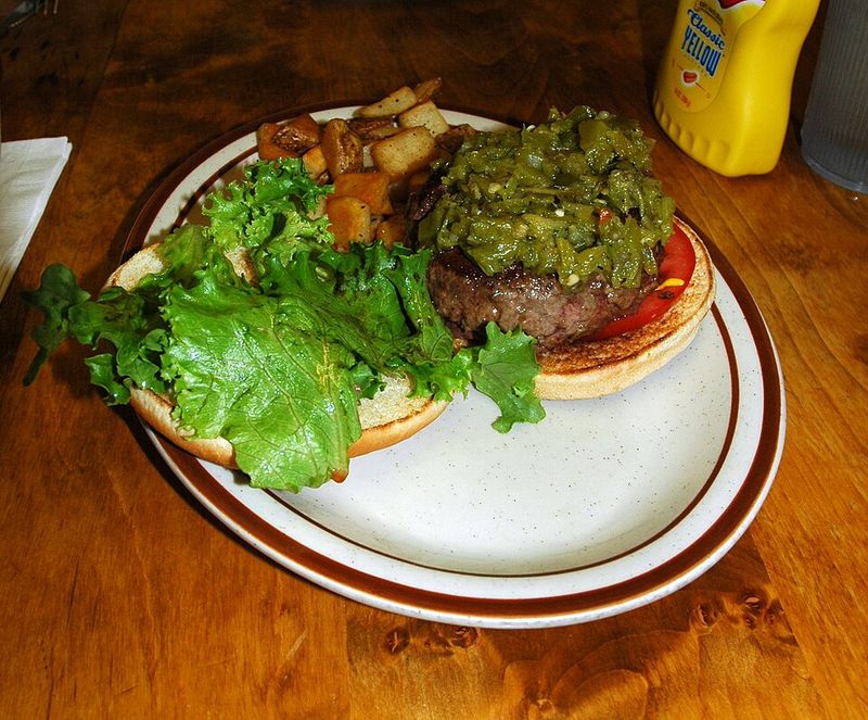 Hatch Green Chile Cheeseburger