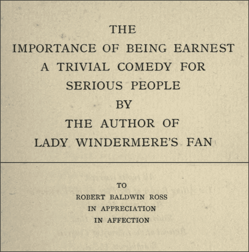 The Importance Of Being Earnest