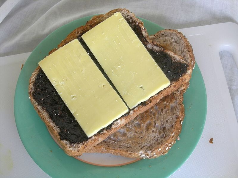 Cheese, Lettuce, and Marmite Sandwich